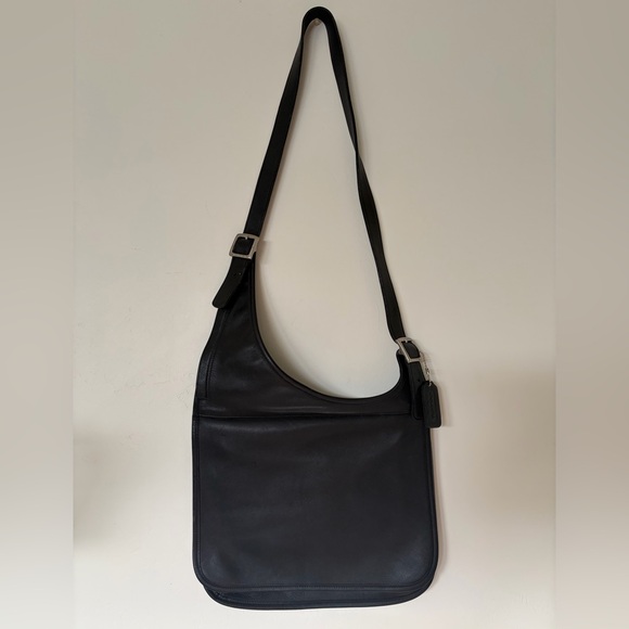 Coach Handbags - Vintage Coach Utility Hippie Bag 9404 in Black
Front flap silver hardwear